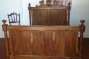 French antique bed frame In walnut L 1.86 M W 1.26M  19th C