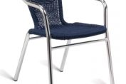 Aluminium Armchair - Blue Wicker