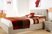 York Oatmeal Upholstered Bed Frame