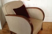 French Art Deco armchair Newly upholstered 20th C