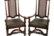 Pair of 17th Century Style Arm Chairs