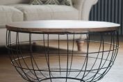 Iron and Wood Coffee Table- Round