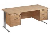 Maestro Plus Oak Collection - Executive Cantilever Desk - 725 x 1600 x 800mm