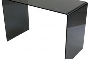 Geo-Glass Small Smoked Black Glass Desk