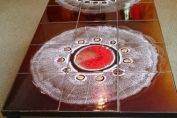 Double Circles 1960s Tile Topped Coffee Table