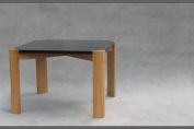 Slate and oak coffee table