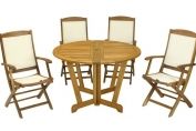 Henley Gateleg Set - Henley Round 120cm Table & 4 x Henley Highback Armchairs
