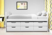 Matisse Captain's Guest Bed in White - Trundle Bed Included