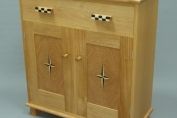 Oak cabinet with marquetry panels