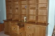 Oak bookcase with filing drawers