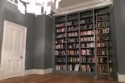 Bookcase with sliding oak ladder
