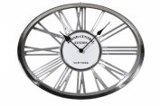 Grand Central Station Chrome Metal Wall Clock