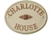 Oval Aluminium House Sign - Cream (WA17)