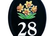 Oval Aluminium House Number - with Motif (WA4)