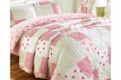 Patchwork Duvet Cover Set, Single, Pink