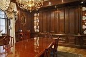 Oak panelling to hide conference room white board
