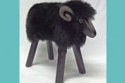 Jet Black Lamb seat or footstool