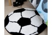 Football Bedroom Rug, Black & White