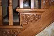 Stairs in oak, with scroll detail